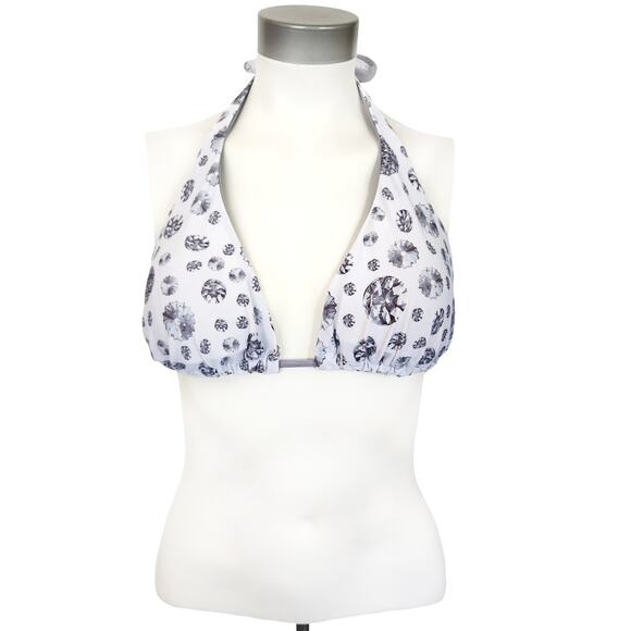Unbranded diamante crystal diamond print beach halter triangle bikini top Sz XL - Picture 7 of 7